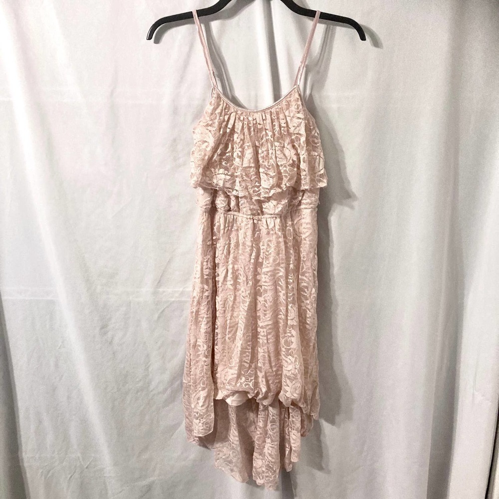 Lily Rose Women's Medium Blush Lace Fairycore Boho Hi-Low Dress - Picture 3 of 12